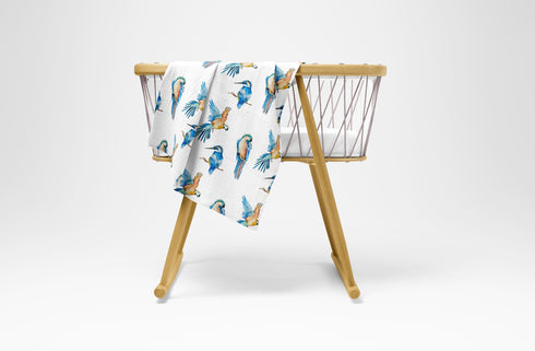 Premium Musselintuch – Vögel (120x120cm)