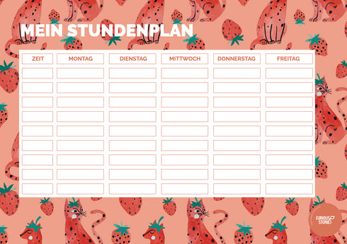 Stundenplan für Kinder 3x Vorlagen